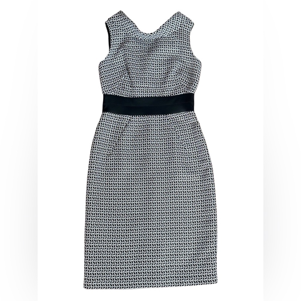 Donna Ricco Black and White Sleeveless Midi Sheath Dress - Picture 3 of 13
